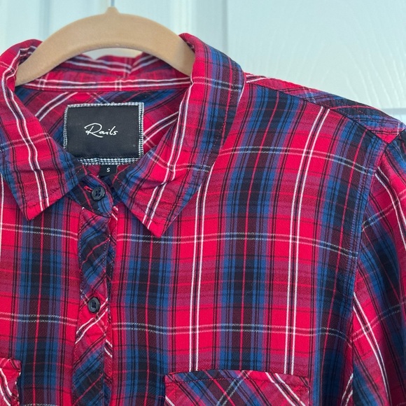 Rails Red Plaid Button Down Shirt Size Small - Picture 2 of 5